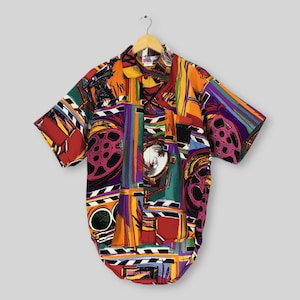 Vintage 90s Planet Hollywood Director Rayon Shirt Small Planet Hollywood AOP Design Loud Beach USA Shirt Planet Hollywood Hawaiian Shirt S