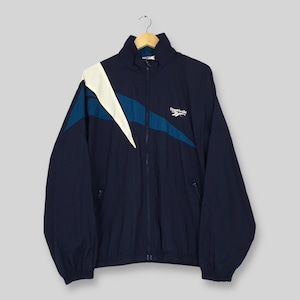 Vintage 90s Reebok Sports Windbreaker Jacket Medium Reebok England Multicolor Jacket Reebok Classic Sportswear Zipper Jacket Size M