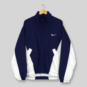 Vintage Nike Swoosh Windbreaker Jacket Large Nike Swoosh Embroidered Logo Zip Up Jacket Nike Sportswear Outerwear Light Zipper Jacket Size L