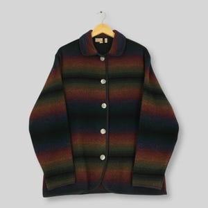 Vintage Woolrich Outdoor Wool Button Jacket Large Woolrich Outdoor Two Pockets Jacket Woolrich Outfitters Multicolor Striped Jacket Size L
