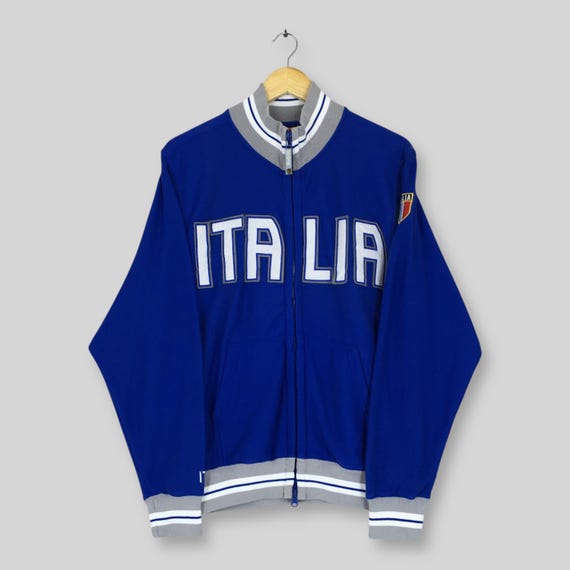 Vintage 90s Italia Zipper Sweater Large Italia Embroidery