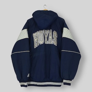 Vintage 90s Georgetown Hoyas NCAA Bomber Jacket Large Georgetown Hoyas Embroidered Logo Jacket Georgetown University Varsity Hoodie Jacket L
