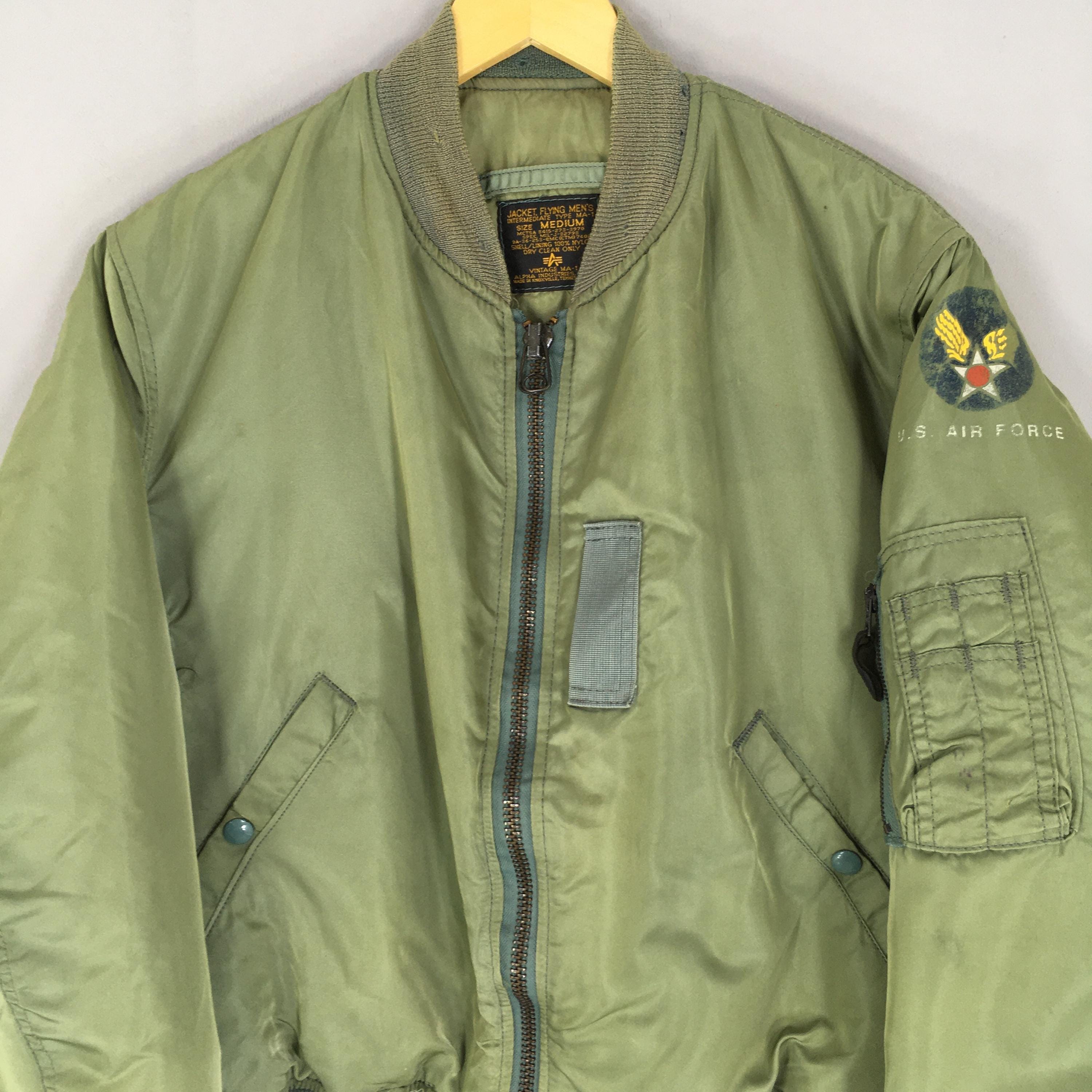 Vintage 90s Alpha Industries Usaf MA-1 Bomber Flight Jacket Medium