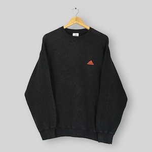 Vintage Adidas Equipment Black Sweatshirt Large Adidas Embroidered Logo Crewneck Adidas Three Stripes Pullover Adidas Sports Sweater Size L