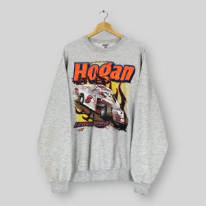 Vintage Chris Hogan Nascar Racing Gray Sweatshirt XLarge Chris Hogan #5 Nascar Racing Printed Logo Crewneck Nascar Racing Sweater Size XL