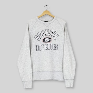 Vintage Georgia Bulldogs NCAA Gray Sweatshirt XLarge Georgia Bulldogs Spell Out Logo Sweater University of Georgia Crewneck Size XL