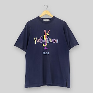 トップス 90s yves saint laurent center logo Tee Vintage Yves Saint Laurent YSL Center Logo Designer Tshirt