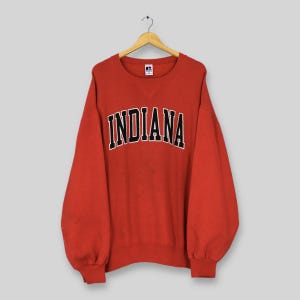 Vintage Indiana University Bloomington Red Sweatshirt XXLarge Indiana Embroidery Spell Out Sweater Indiana Hoosiers NCAA Crewneck Size XXL