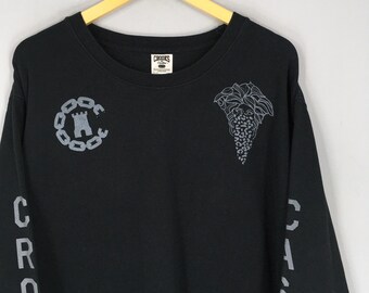 RARE Crooks & Castles Black Sweatshirt Xlarge Vintage Crooks