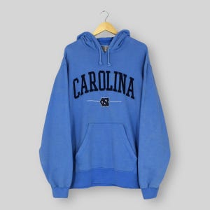 Vintage North Carolina Tar Heels NCAA Hoodie Sweatshirt XLarge Carolina Embroidered Pullover University of North Carolina Sweater Size XL