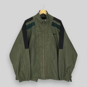 Vintage 90s Nike Swoosh Windbreaker Jacket Large Nike Swoosh Embroidered Logo Jacket Nike Sportswear Outerwear Light Zipper Jacket Size L