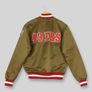 Vintage 1990&#39;s San Francisco 49ers NFL Satin Jacke Medium Forty Niners Nfl Team American Football Rugby Jacke 49ers Varsity Jacke Größe M