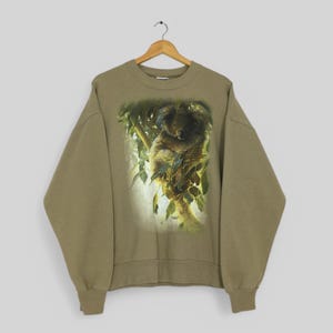 Vintage Koala Bear Australia Wildlife Sweatshirt XLarge Wildlife Graphics John Seerey-Lester Crewneck Koala Animal Habitat Sweater Size XL