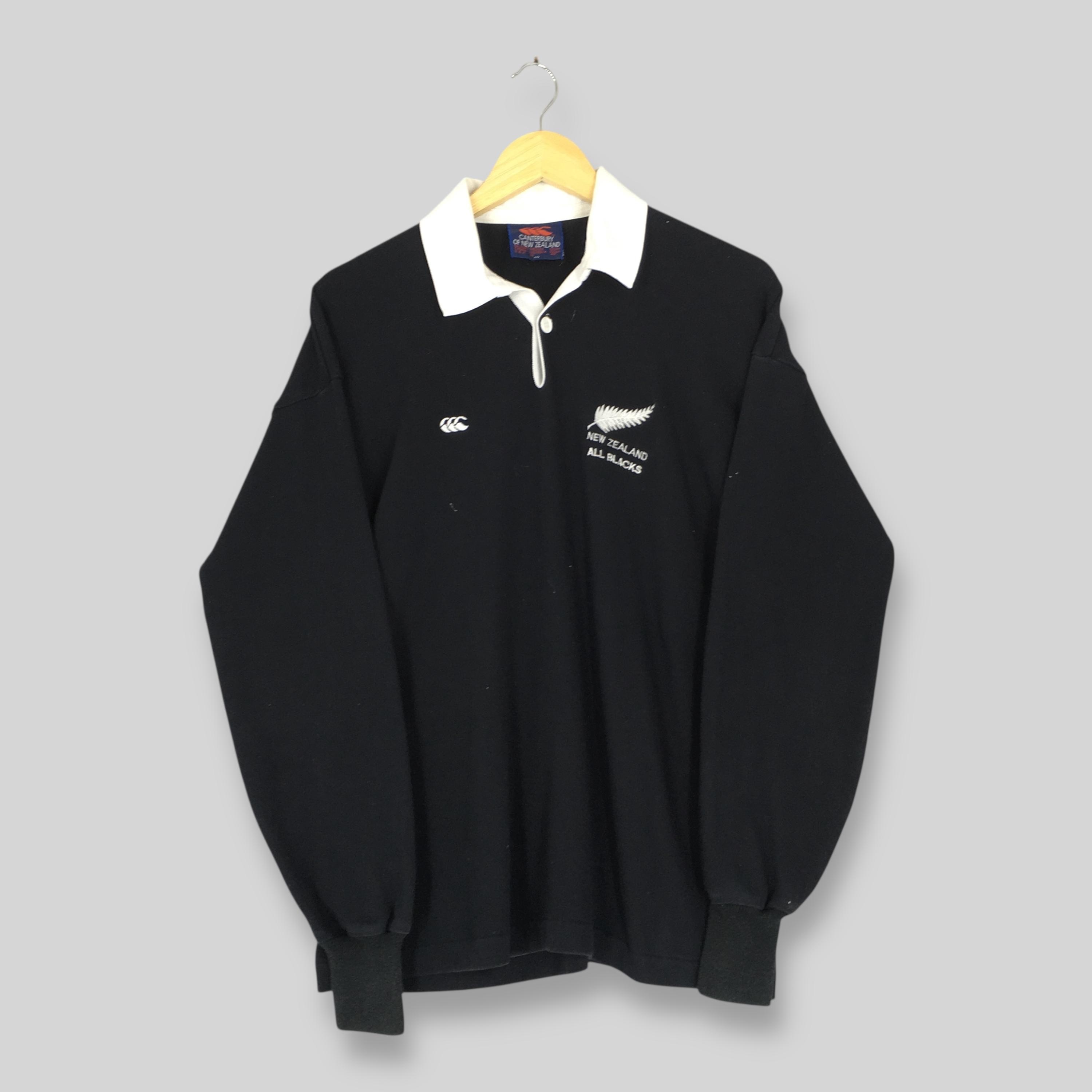 90’s CANTERBURY×ALL BLACKS ラガーシャツ New Zealand All Blacks 90s Canterbury Steinlager Vintage