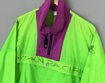 ヴィンテージオーシャンパシフィックジャケット Ocean Pacific(オーシャンパシフィック） 胸ロゴ付きジップ中