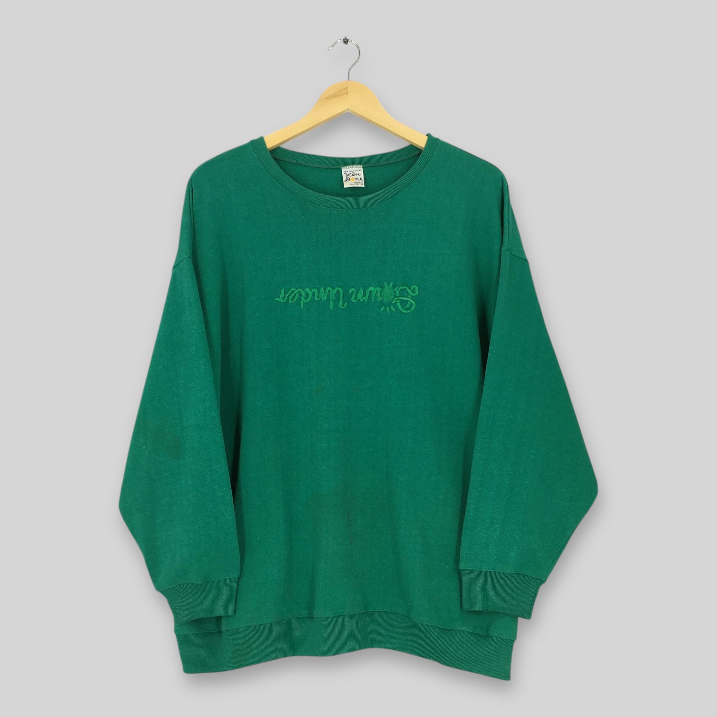 Vintage 90s Ken Done Down Under Australia Sweatshirt Large Down Under Australia Embroidered Sweater Ken Done Pop Art Green Crewneck Size L