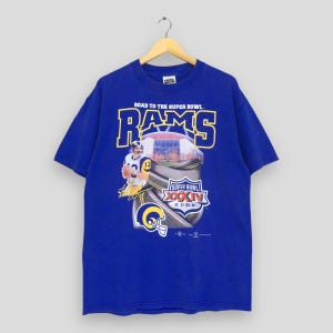 ヴィンテージ Y2K ロサンゼルス ラムズ NFL Tシャツ L ロサンゼルス ラムズ スーパーボウル チャンピオン クルーネック シャツ セントルイス ラムズ アメリカンフットボール Tシャツ L