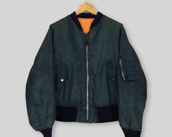 Vintage 80s Tora MA -1 Reversible Flight Jacket Large