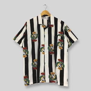 Vintage 90s Felix the Cat Striped Shirt Medium Felix the Cat Black Cat Cartoon Flannel Shirt Felix The Cat Prison Stripes Oxfords Shirt M