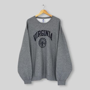 Vintage University of Virginia Gray Sweatshirt XXLarge University of Virginia Logo Sweater West Virginia Cavaliers NCAA Crewneck Size XXL