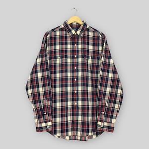 Vintage 90s Polo Ralph Lauren Checkered Flannel Shirt XLarge Ralph Lauren Classic Fit Plaid Tartan Checked Flannel Polo Pony Button Up XL
