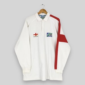 Vintage IRB Rugby World Cup England Polo Shirt XLarge 2003 World Cup England National Shirt England Home Long Sleeve Rugby Jersey Size XL
