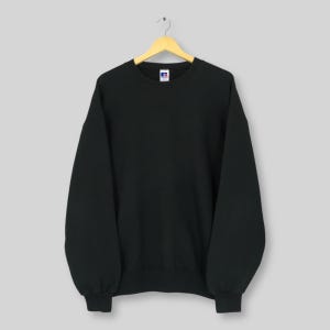 Vintage 90s Russell Athletic Black Sweatshirt XLarge Russell Athletic Black Plain Sweater Russell United States Blank Faded Crewneck Size XL