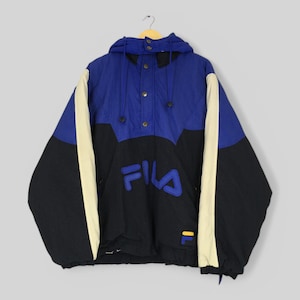 Vintage Fila Biella Italia Ski Wear Bomber Jacket XXLarge Fila Italy Warmer Skiing Jacket Fila Snowboarding Retro Jacket Hoodie Size XXL