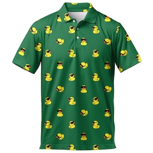 Funny Rubber Duck Golf Polo Shirt - Novelty Print Men's Polo