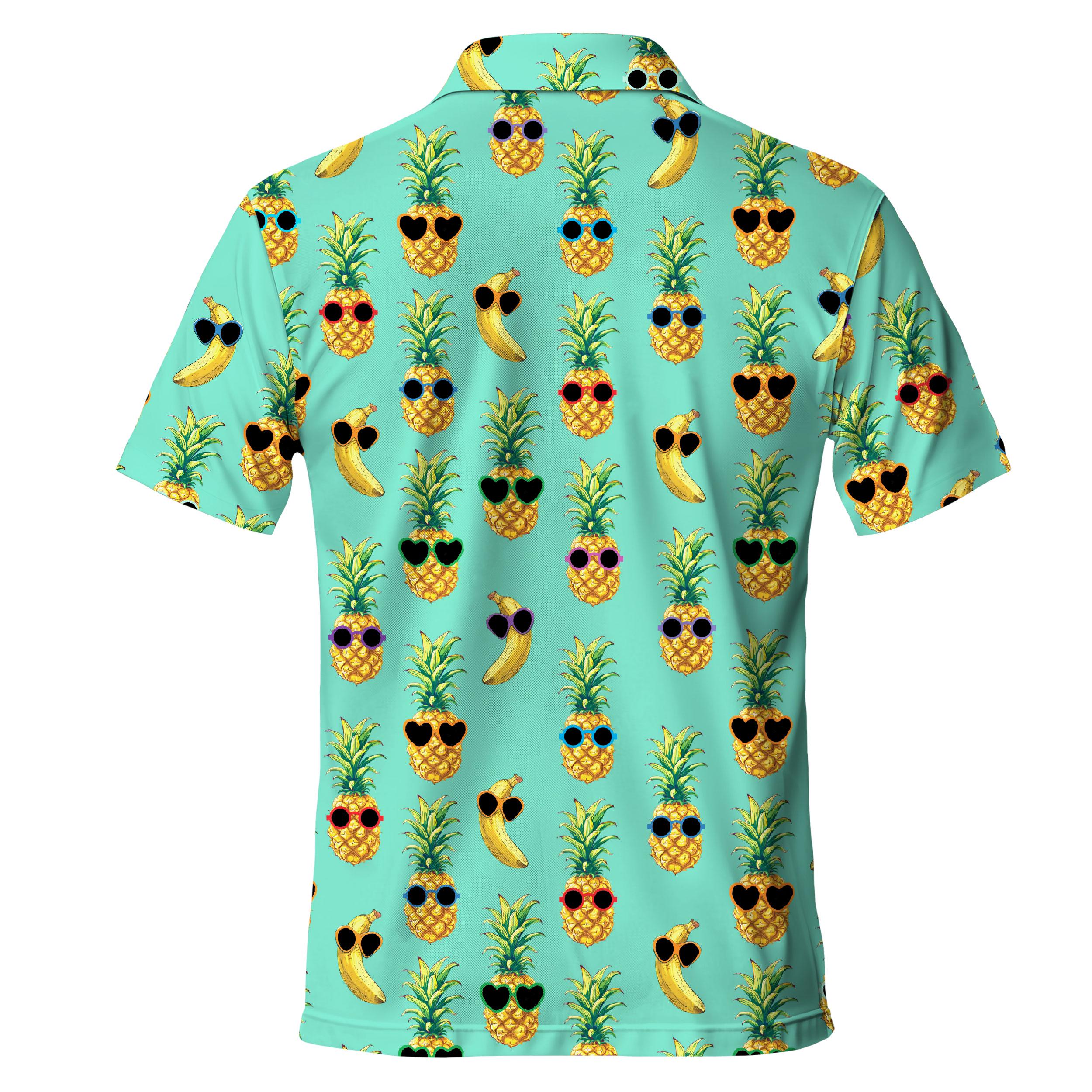 Tropical Pineapple Banana Print Polo Shirt – Summer Golf Shirt - Etsy