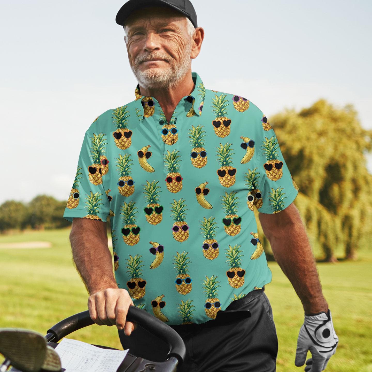 Tropical Pineapple Banana Print Polo Shirt – Summer Golf Shirt - Etsy