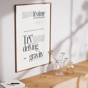 Poster beige avec les paroles de defying gravity de wicked, Poster à imprimer wicked le film, Wicked la comédie musicale poster a imprimer defying gravity