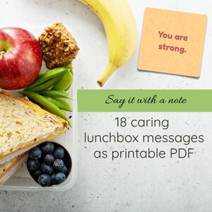 Lunchbox-briefjes voor kinderen – 18 positieve affirmatiekaarten | Printbare PDF voor schoolmaaltijden en aanmoediging
