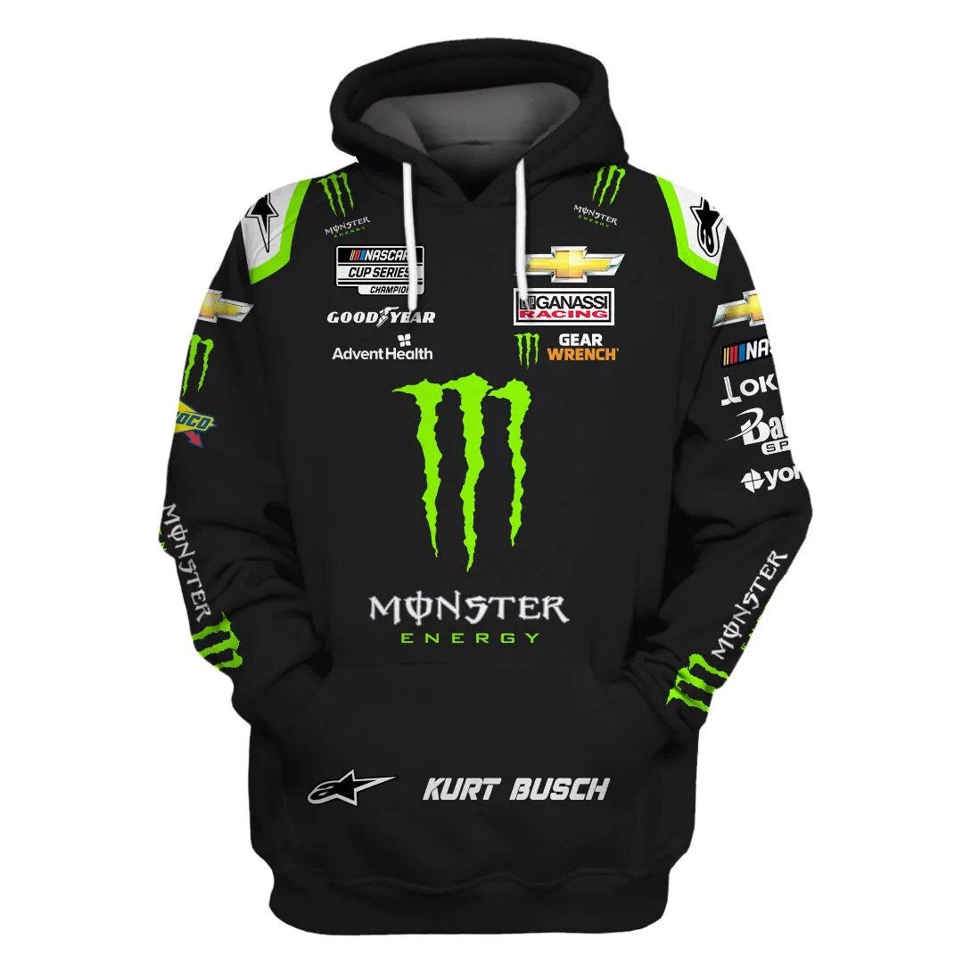 Monster 3D All Over Print Hoodie Shirt, Brand Monster Haas Logo Racing TShirt Gift