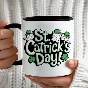 St. Catrick&#39;s Day Coffee Mug: Lucky Irish Cat Lover Gift (11oz)