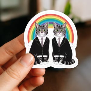 Pride Rainbow Kitty Decal: LGBTQ+ Gay Cat Vinyl Sticker