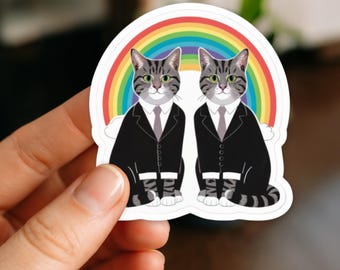 Pride Rainbow Kitty Decal: LGBTQ+ Gay Cat Vinyl Sticker