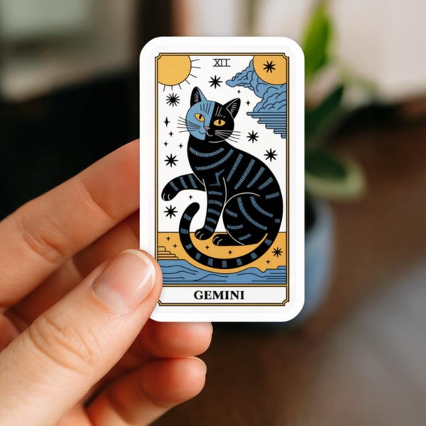 Pegatina del zodiaco Géminis: Calcomanía de vinilo para el tarot astrológico