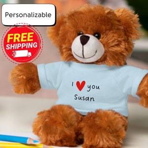 Personalized Toy for Girlfriend, Plush Toy Gift for Her, Custom Teddy Bear, Valentine&#39;s Day Present, Anniversary Gift, Sheep, Panda, Bunny