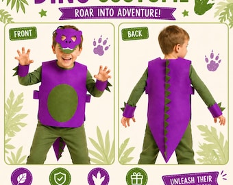 Déguisement de dinosaure T-Rex pour enfant, tenue de dinosaure personnalisée, déguisement pour tout-petit