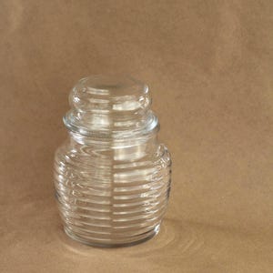Ribbed Glass Storage Container with Lid