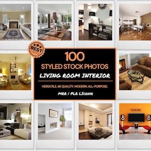 Living Room Interior Design Stock Photos, Living Room Stock Images, Modern House Royalty Free Images for Website & Social Media with MRR PLR