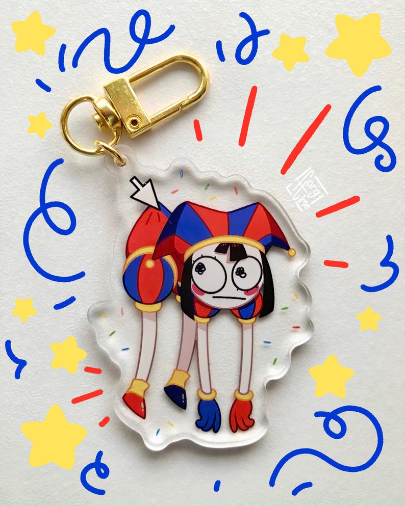Jester Key Chain Pomni Keychain! - Etsy