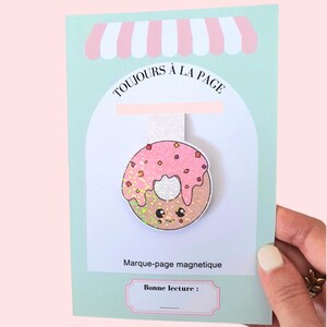 Kawaii glitter donut bookmark – Happy and colorful stationery – Personalized gift idea for teacher, nanny, reader