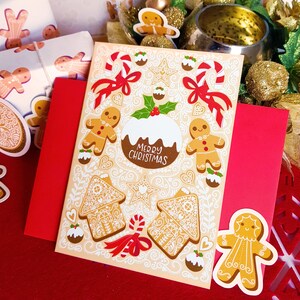Lebkuchenmann Weihnachtskarte, A6. Handgemachte Weihnachtskarte, Lebkuchen Karte, Weihnachtsgeschenk, Lebkuchen Karte, Weihnachtsgruß