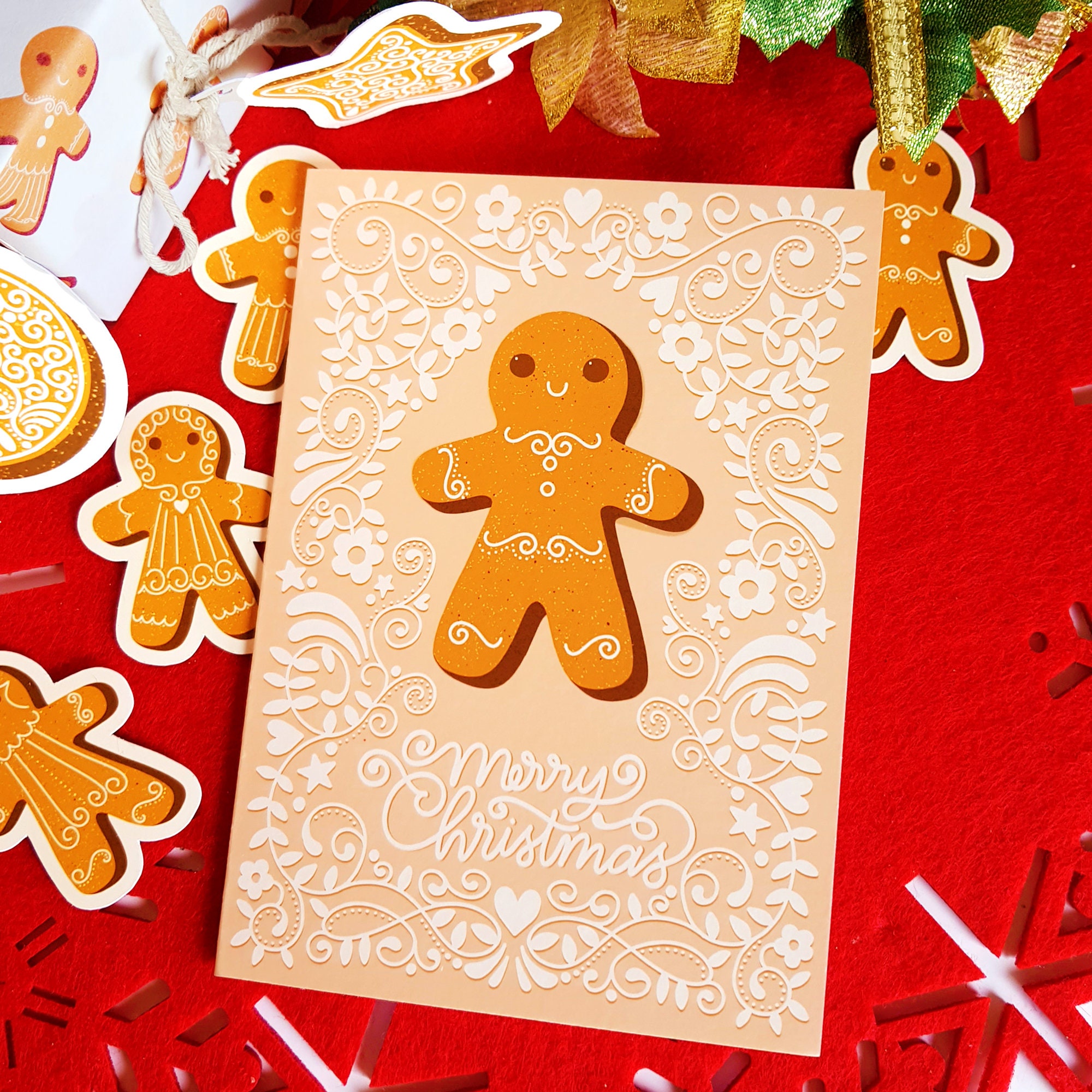 set-of-three-gingerbread-christmas-cards-a6-greeting-card-etsy-uk