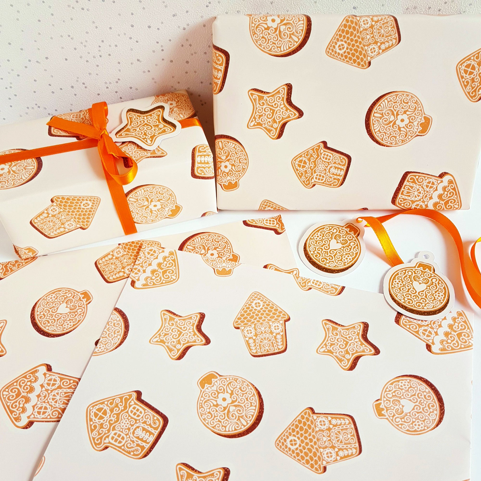 Gingerbread House Wrapping Paper Cozy Weather Gift Wrap Girl Wrapping Paper  Secret Santa Wrapping Paper Gift Wrap Christmas Tree 