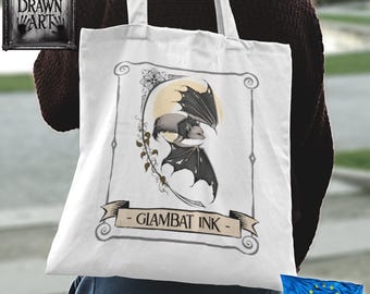 Moon Bat - torba typu tote (rysunek ręczny)