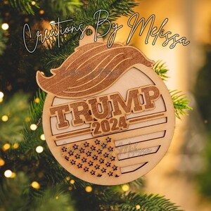 Donald Trump Hair 2024 Christmas Ornament, Trump Ornament, MAGA Gift, Republican Gift, Patriotic Gift, Glitter Ornament