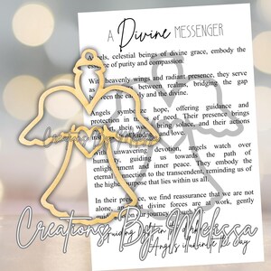 Décoration d'ange en bois personnalisée, décoration de carte d'histoire, décoration de Noël, décoration avec feuille d'histoire, histoire du messager divin